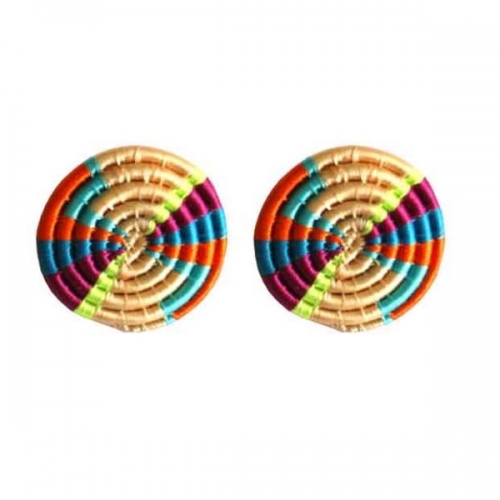 Gaseke Woven Studs-Beige Multi