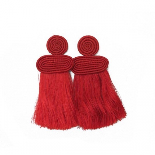 Kobwa Tassel Studs-Red