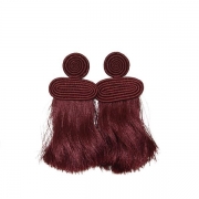 Kobwa Tassel Studs-Maroon